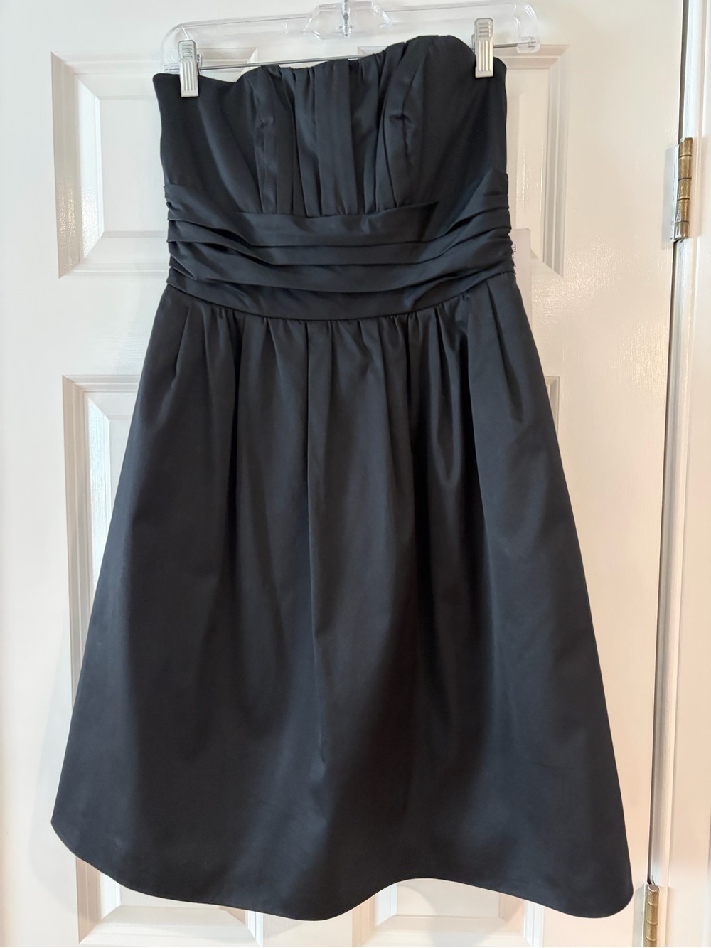 Black Strapless Davids Bridal Sweetheart Ruched Waist Cocktail Dress Size 4 Y2K